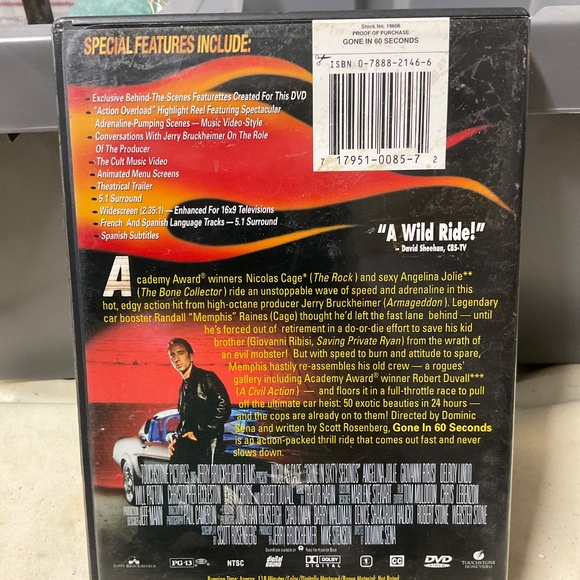 DVD - Gone in Sixty Seconds.  V131 - Picture 2 of 5